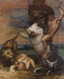 Der Kampf Mit Dem Lowen: by Hans von Marees