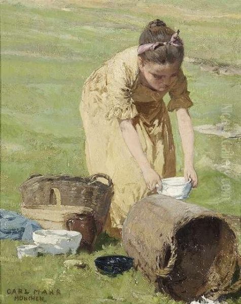 A Young Girlpreparing A Picnic - view 1