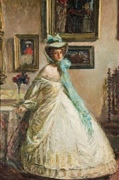 Portrait Of A Lady In An Interior - view 1