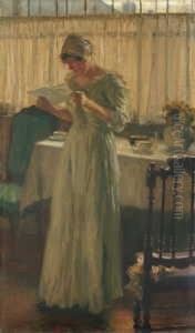 Junge Frau Einen Brief Lesend.
Signiert Unten Rechts: Carl/marr/mnchn. Ol Auf Leinwand. H 96; B 56 Cm.
Carl Von Marr War Von 1890 Bis 1924 Professor An Der Munchner Akademie,
Auserdem Seit 1915 Prasident Der Munchner Kunstlergenossenschaft. Viele
by Carl von Marr