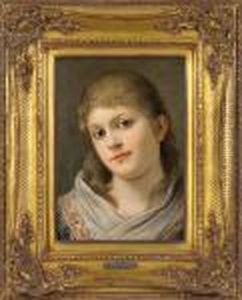 Portrait Of Girl by Gabriel Cornelius Von Max