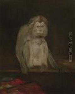 Seated Monkey. by Gabriel Cornelius Von Max