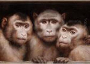 Three Monkeys by Gabriel Cornelius Von Max