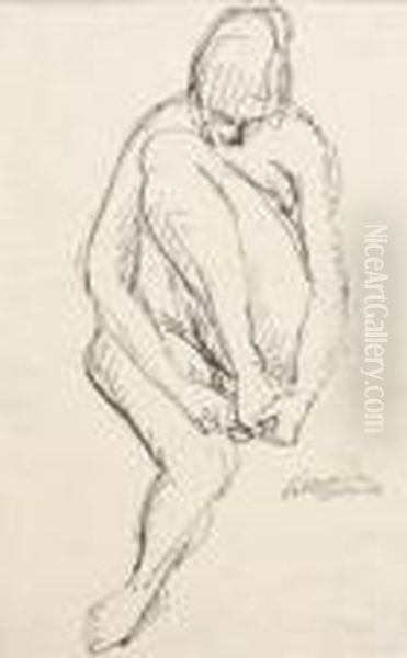 Frau Mit Angezogenem Bein - view 1