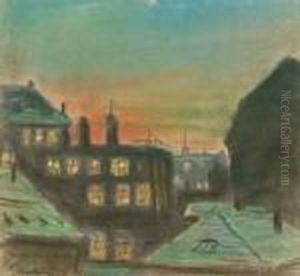 Uber Den Dachern Der Stadt Bei
Dammerung. Farbiges Pastell Auf Karton. 28 X 31 Cm. Links Unten
Monogrammiert, Ruckseitig Mit Nachlasstempel. by Constantin Von Mitschke Collande