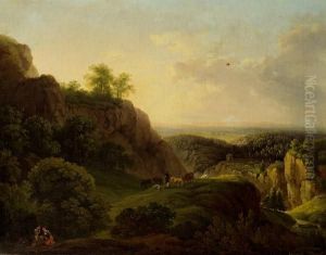 Blick In Ein Weites Tal Mit Hirten Und Weidetieren