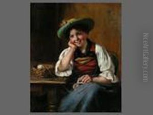 Portrait Einer Jungen Frau In Tracht by Emma Von Muller