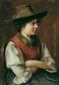 Dirndl Mit Trachtenhut. by Emma Von Muller