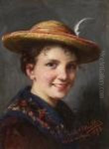 Dirndl Mit Strohhut.