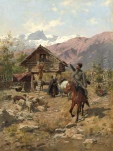Cossacks In Tbilisi, Georgia by Rudolf Otto Von Ottenfeld