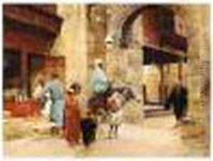 An Egyptian Merchant's Stall by Rudolf Otto Von Ottenfeld