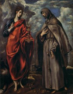 Saints John the Evangelist and Francis, 1600 by El Greco (Domenikos Theotokopoulos)
