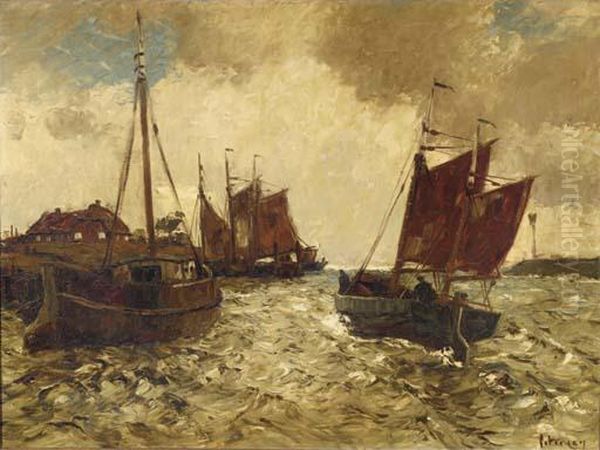 Shipping In A Harbour Entrance - view 1