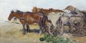 Horse And Cart At Market