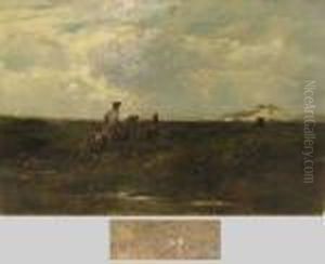 Ungarischer Reiter In Der Puszta by August Xaver Karl von Pettenkofen