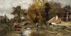 Bauernhauser Am Bachufer Im
Fruhherbst: by Richard Von Poschinger