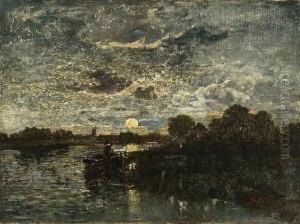 Sonnenuntergangsstimmung An Einem
Flus. by Richard Von Poschinger