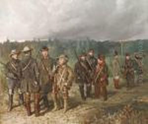 Hunting Party Of German Junkers by Ludwig Ferdinand Von Rayski