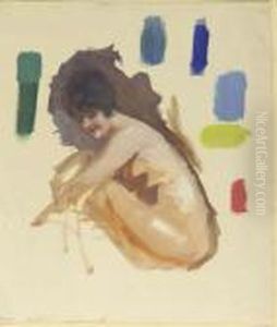 Study Of A Nude by Ferdinand, Freiherr Von Reznicek