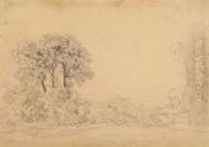 Panoramic Landscape With A View Of The Castell Gandolfo by Johann Martin Von Rohden