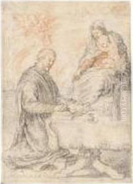The Virgin, With The Christ Child, Dictating The Gospel To St. Luke - view 1