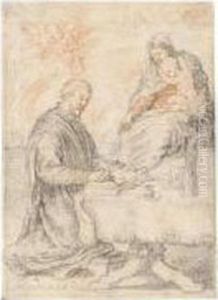 The Virgin, With The Christ Child, Dictating The Gospel To St. Luke