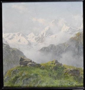 Alpenpanorama. by Josef Von Schlogl
