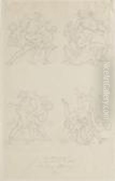Studies Of Four Groups Of Acrobats - view 1