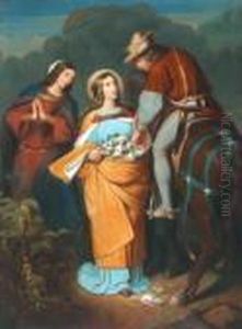 Das Rosenwunder Der Heiligen Elisabeth Von Thuringen by Moritz Ludwig von Schwind
