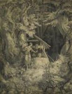 The Magical Forest. Young Wood
Gatherer By A Draw Well, Listening To The Sounds Of The Forest by Moritz Ludwig von Schwind