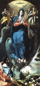 The Virgin of the Immaculate Conception and St John c. 1585 by El Greco (Domenikos Theotokopoulos)