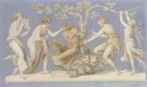Four Nymphs Tying Pan To A Tree by Moritz Ludwig von Schwind