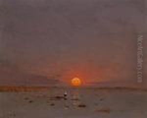 Pustalandschaft Im Abendrot by Bela Von Spanyi