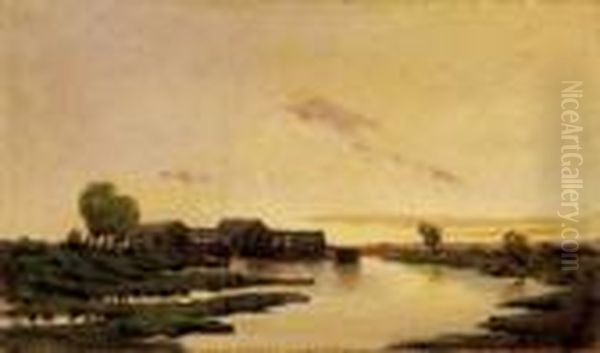 Watermill At Sunset - view 1