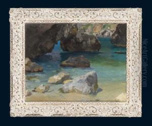 Felsige Kustenlandschaft by Paul von Spaun