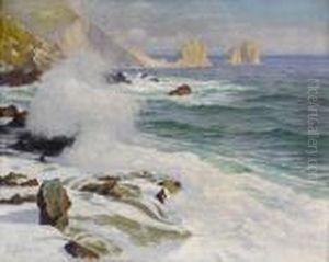 Capri-kuste Mit Den Faraglioni-felsen. by Paul von Spaun