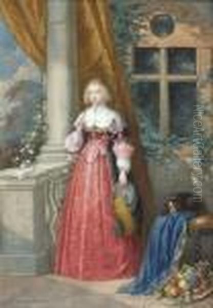 Junge Dame Mit Reitgerte Auf Der
Terrasse. - view 1