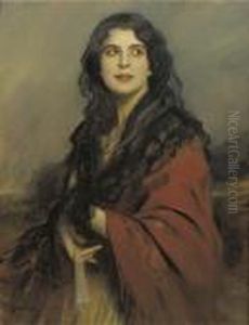 Spanish Beauty In Red by Boleslaw Von Szankowski