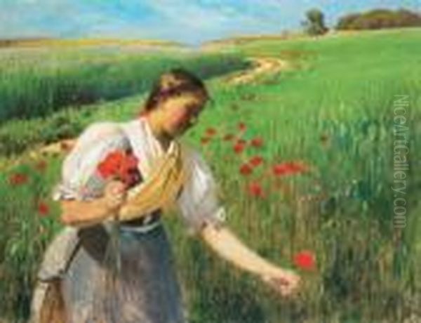 On The Field With Poppies - view 1