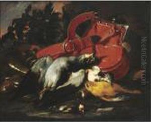 Still Life With Dead Game And Songbirds by Frans Werner Von Tamm