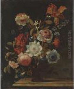 Still Life With Flowers by Frans Werner Von Tamm