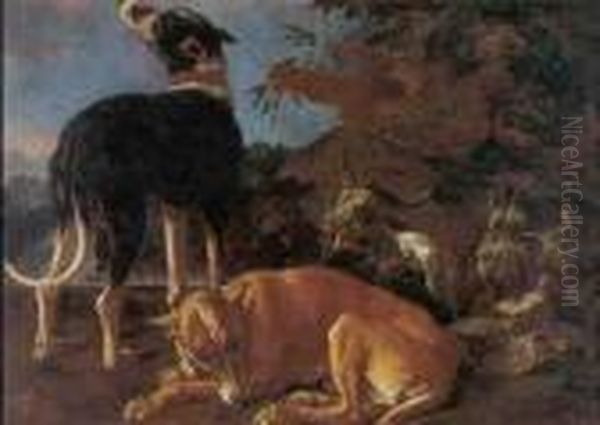 Hunting Dogs In A Landscape - view 1
