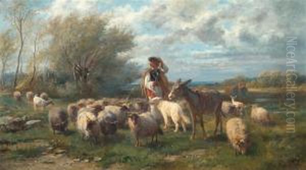 Shepherd With His Sheep. - view 1