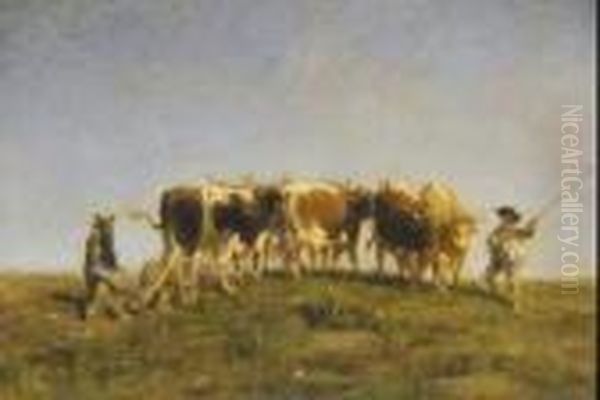 "paesaggio Con Mucche E Contadini" - view 1