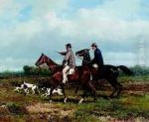 "zwei Reiter Mit Hunden". by Otto Karl Kasimir Von Thoren
