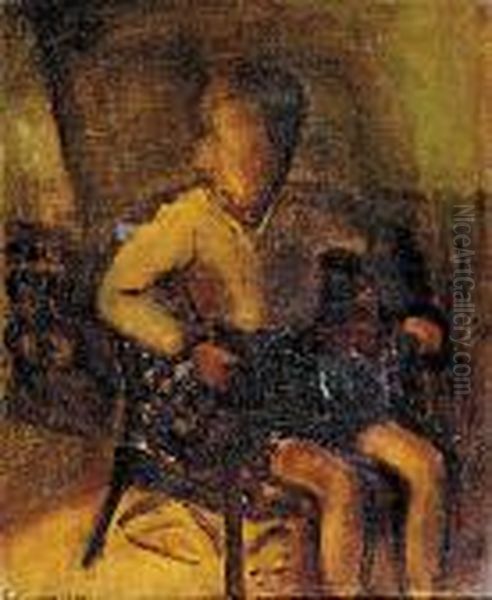 Portrait Of Seated Boy - view 1