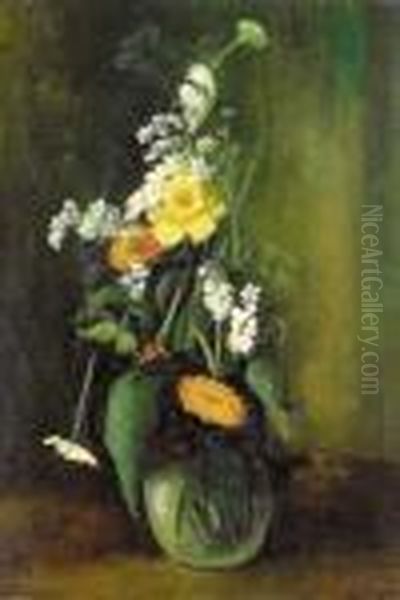 Blumenstrauss In Bauchiger Vase. - view 1