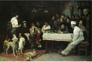 Les Chiens Savants (the Performing Dogs) by Fritz von Uhde