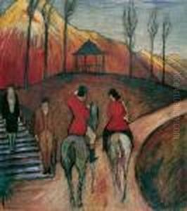 Landschaft Mit Reiter Und Reiterin by Marianne von Werefkin