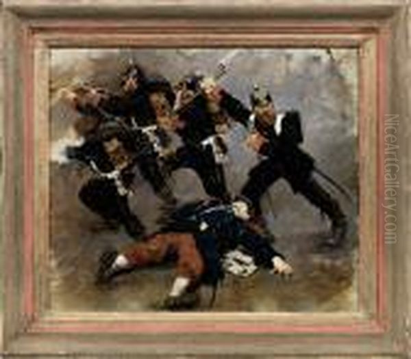 Vorwarts Sturmendepreusen Mit Gefallenen Franzosen Im Deutsch-franzosischen Krieg1870/71 - view 1